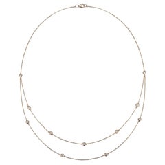 0.40 Carats 11-Station Diamond by the Yard Necklace in 18 Karat Rose Gold