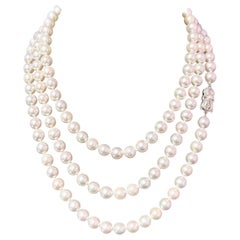 Mikimoto Collier de perles Akoya de succession en or 18 carats et certifié