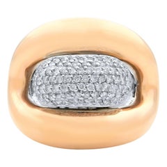 Rachel Koen Bague mode en or blanc et rose 14 carats avec diamants 0,35 carat poids total