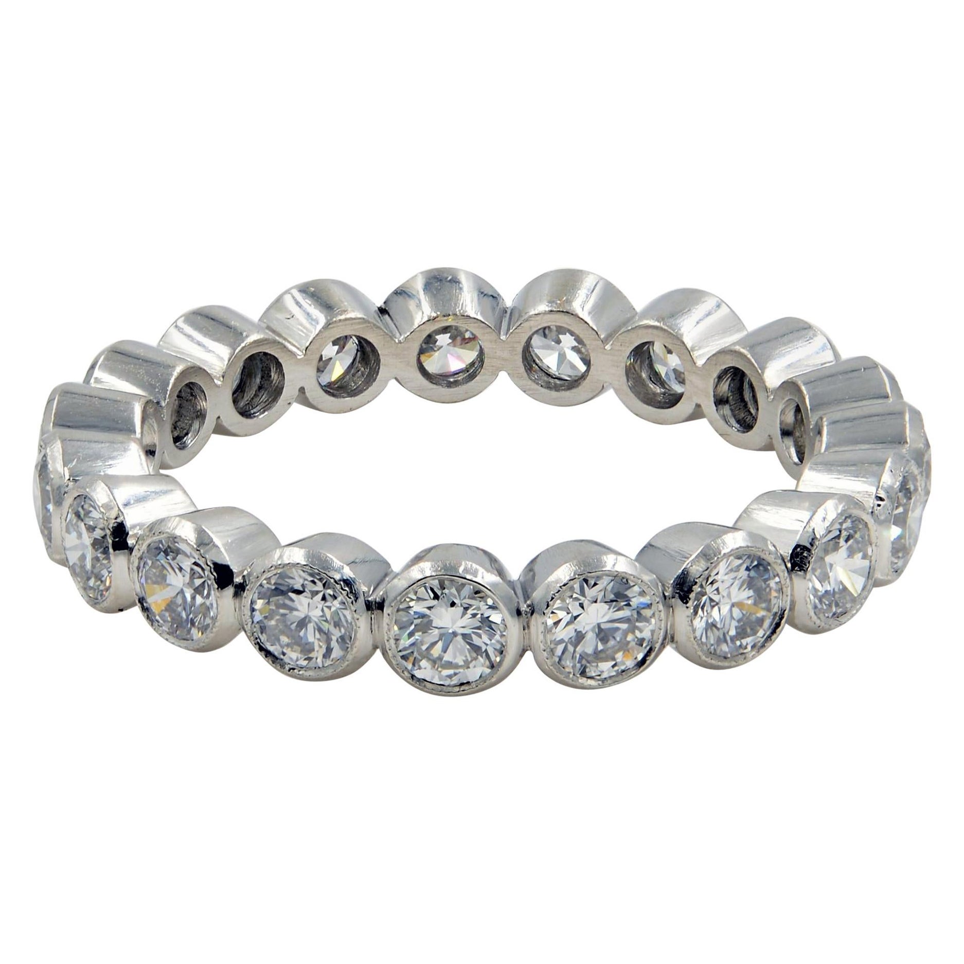 Rachel Koen - Bracelet d'éternité en platine serti d'un diamant rond de 0,76 carat. en vente