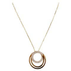 18K Yellow Gold Circle Diamond Necklace