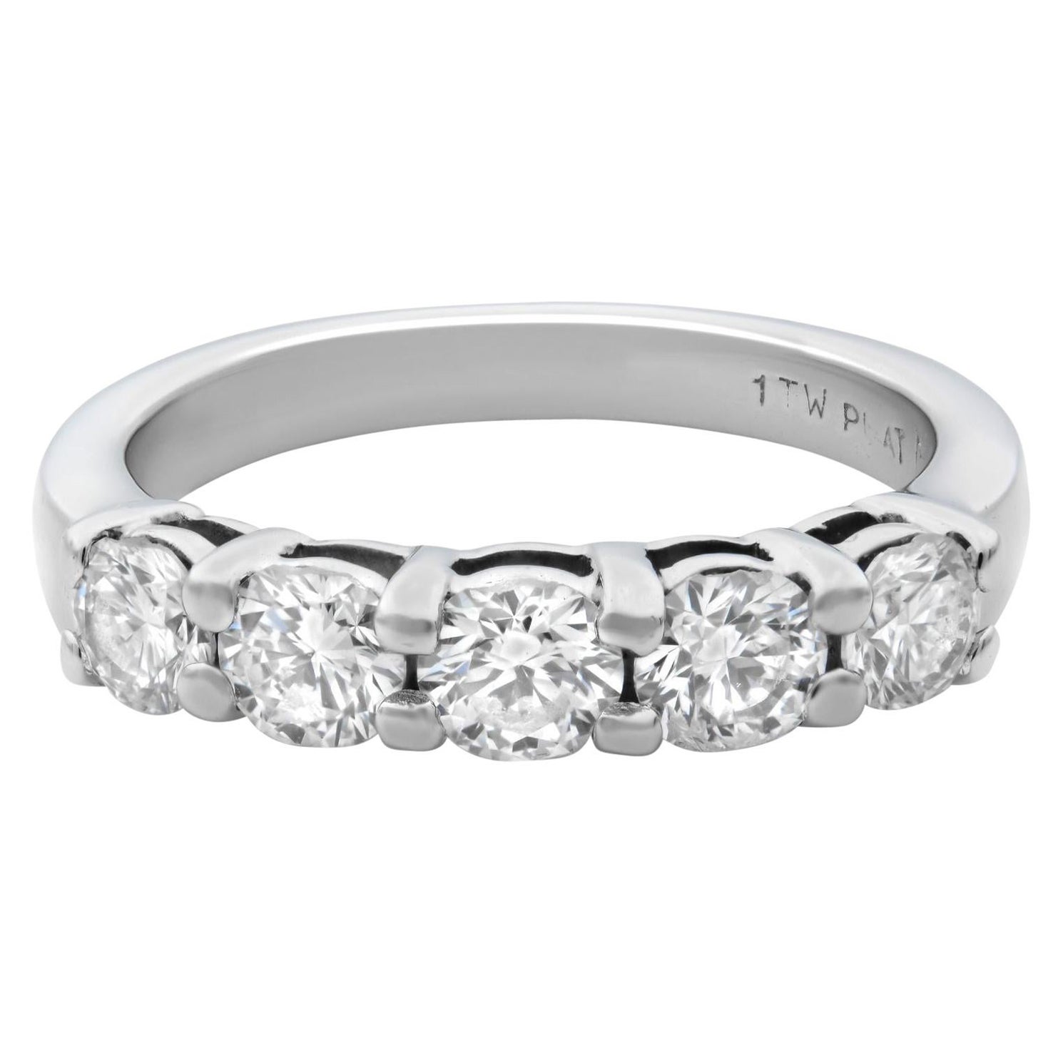 Rachel Koen Round Cut Diamond Wedding Band Ring Platinum 1.00cttw For Sale