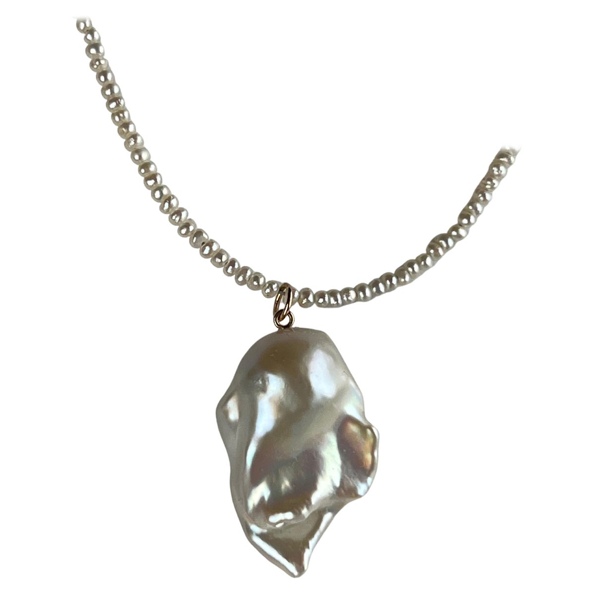 White Pearl Drop Pendant Pearl Chrysoprase Necklace J Dauphin