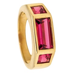 Retro Tiffany & Co Paloma Picasso Studio Geometric Ring 18Kt Gold 4.34 Cts Tourmalines