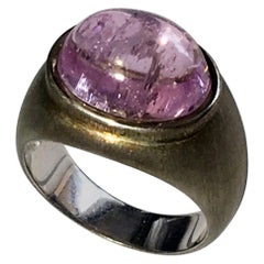 Used Silver Kunzite Dome Ring