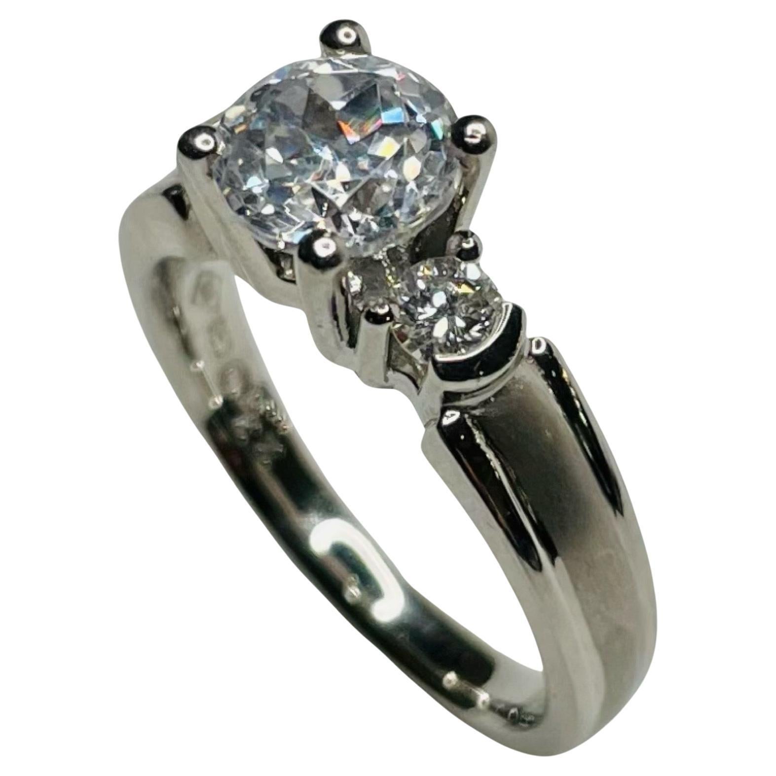 Rudolf Erdel Platinum and Diamond Engagement Rings For Sale