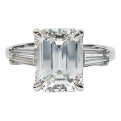 GIA Certified 2.30 Carat Emerald Cut Platinum Diamond Ring