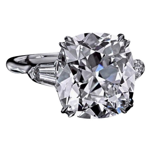 Exceptional GIA Certified 5 Carat Round Brilliant Cut Diamond Ring 3x