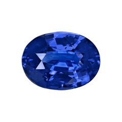 GRS 7.10 Carat Oval Sapphire with GIA Certified 1.01 Carat Half Moon Diamonds