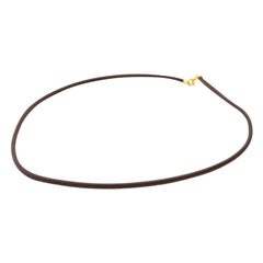 Leather Strap with Carabiner in Silver 925 Verg