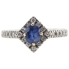 Art Deco 18ct White Gold Sapphire and Diamond Ring