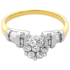 Rachel Koen Diamond Wedding Ring 14K White and Yellow Gold 0.25cttw