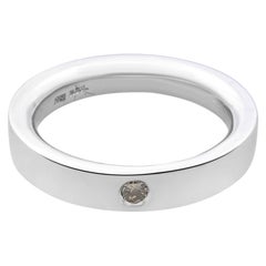 Rachel Koen Bezel Set Diamond Ladies Wedding Band 14K White Gold 0.06cttw