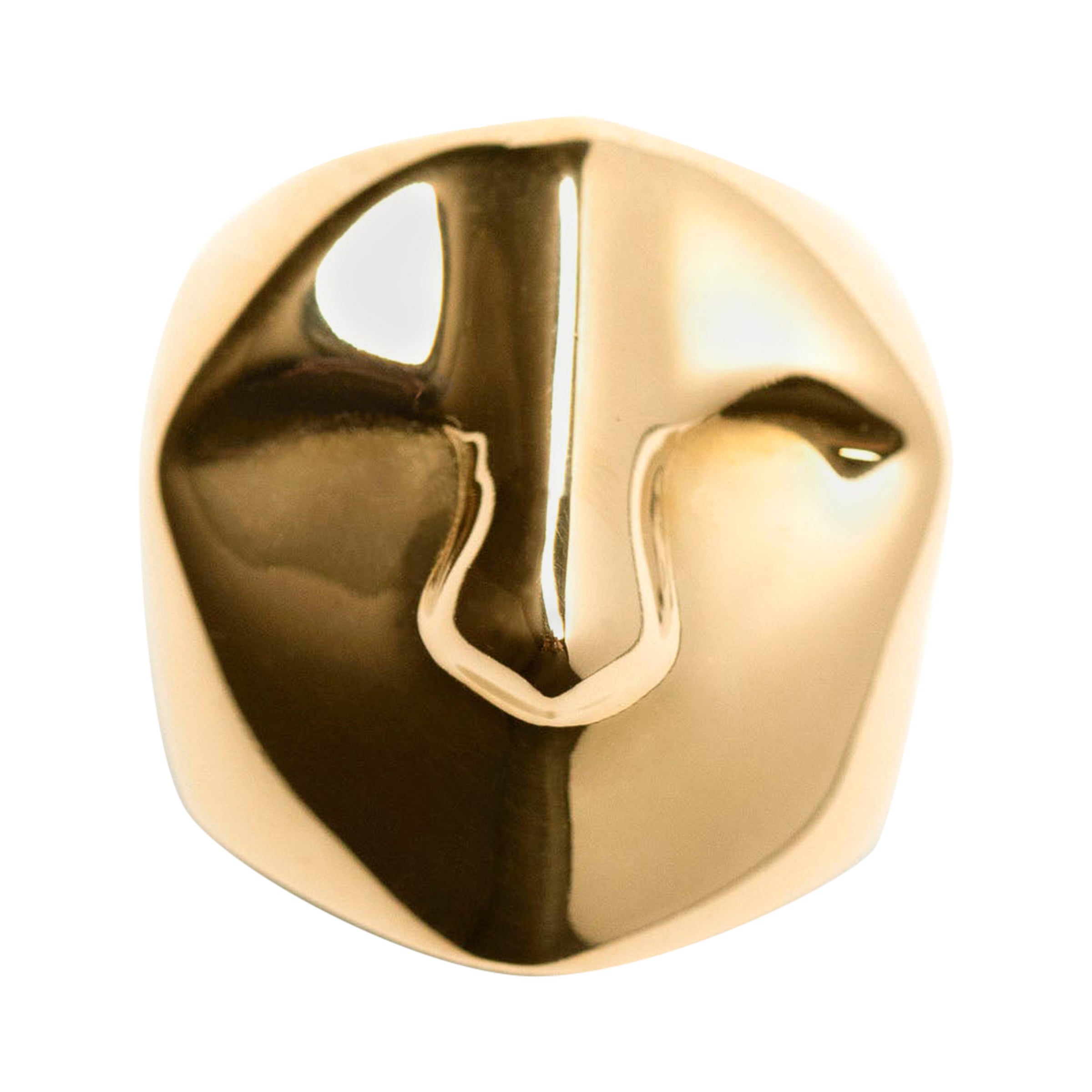 Brenna Colvin, Faces Collection, 'Brutus' Ring, Gold Plated Sterling Silver