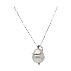 Roberto Coin 18 Karat White Gold Pearl L'Amore Pendant Necklace