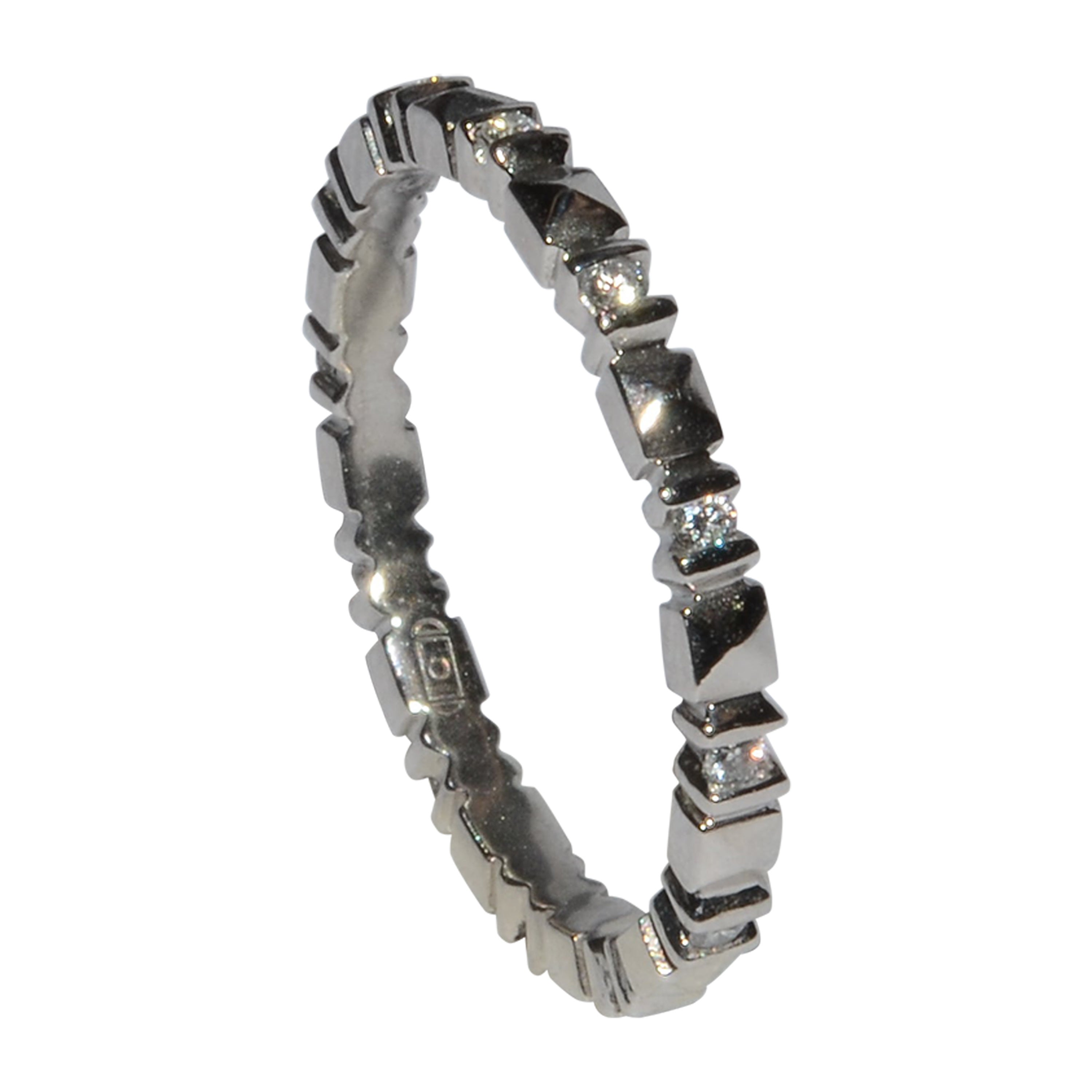 Chris Correia Platinum and Diamond "Skinny Sugarloaf Stacking" Ring For Sale