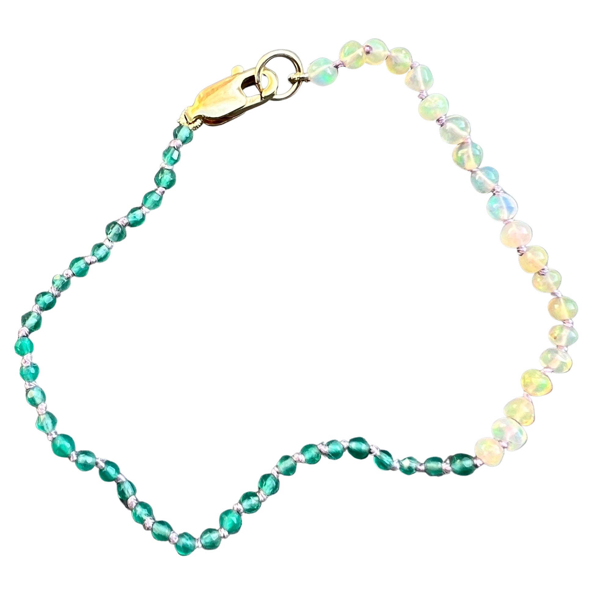 Smaragd-Opal-Perlenarmband J Dauphin im Angebot