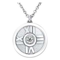 Tiffany and Co Atlas Collection White Gold and Diamonds Pendant Necklace
