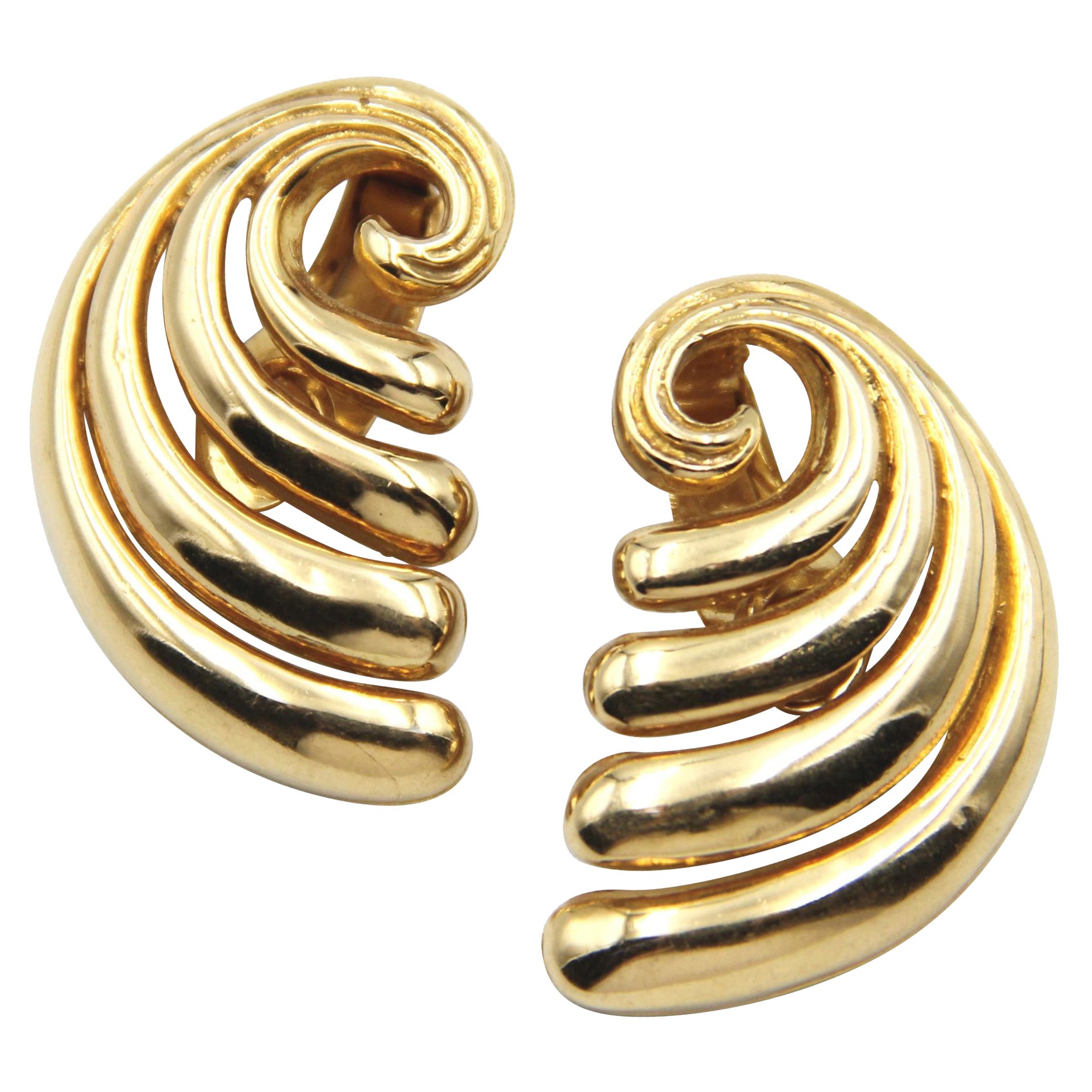 Lalaounis 18k Gold Repoussé Sliced Earrings