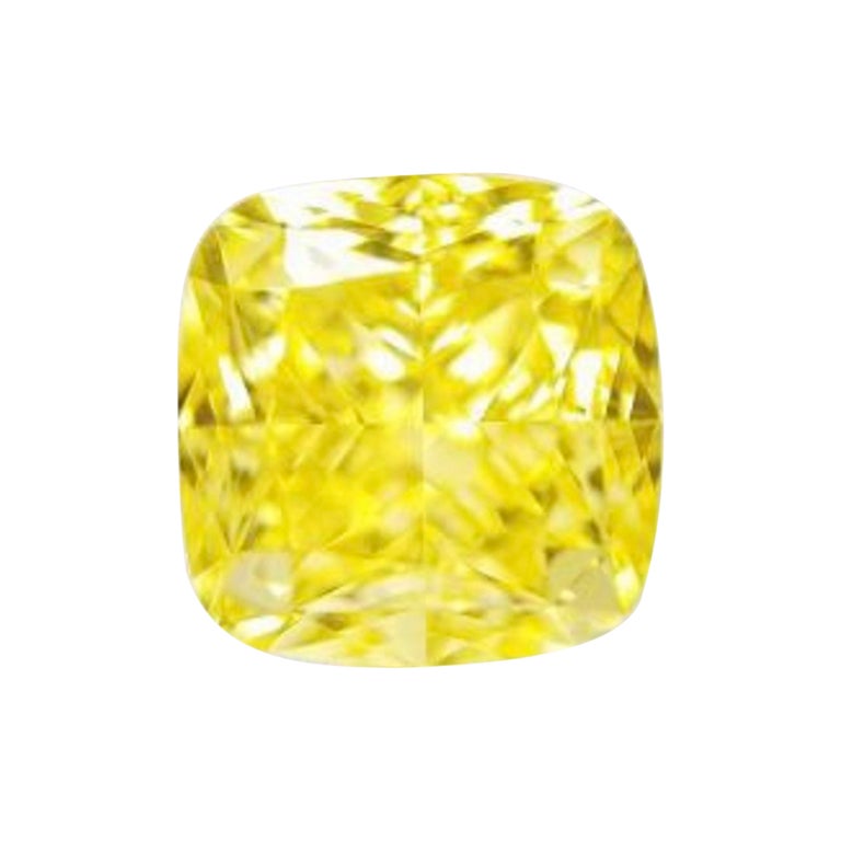 No Reserve, GIA Certified Ct 5,51 Natural Fancy Light Yellow Diamond
