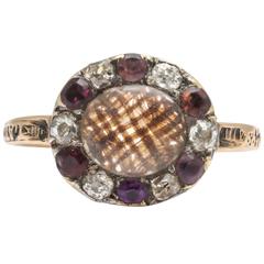 Georgian Amethyst Diamond Gold Ring