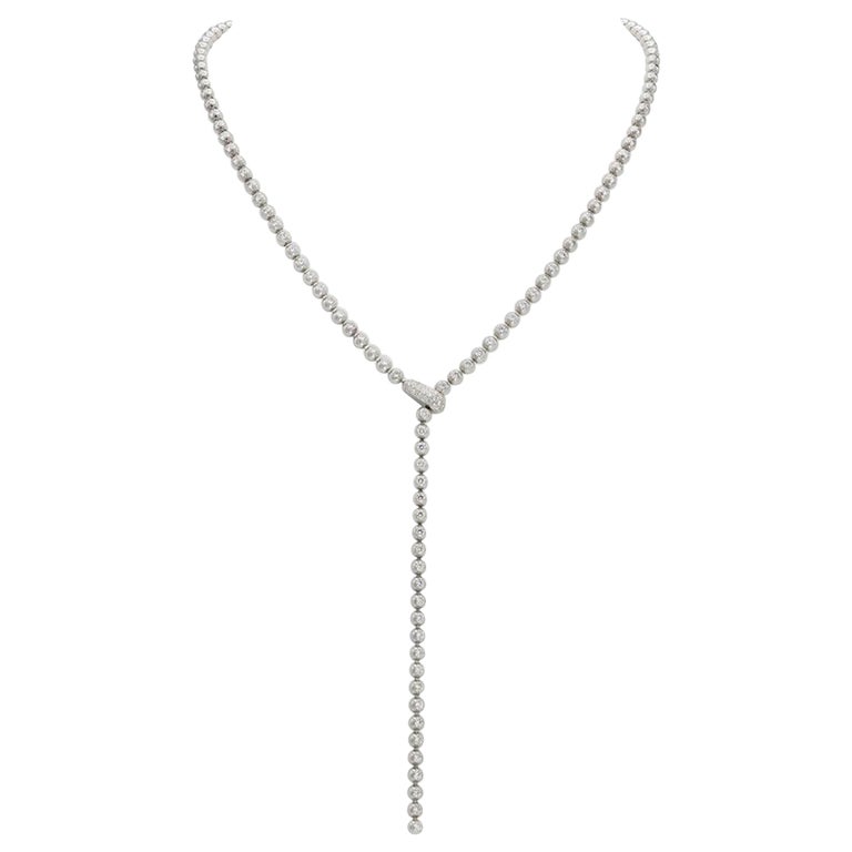 Cartier Diamond Beaded "Y" Necklace at 1stDibs