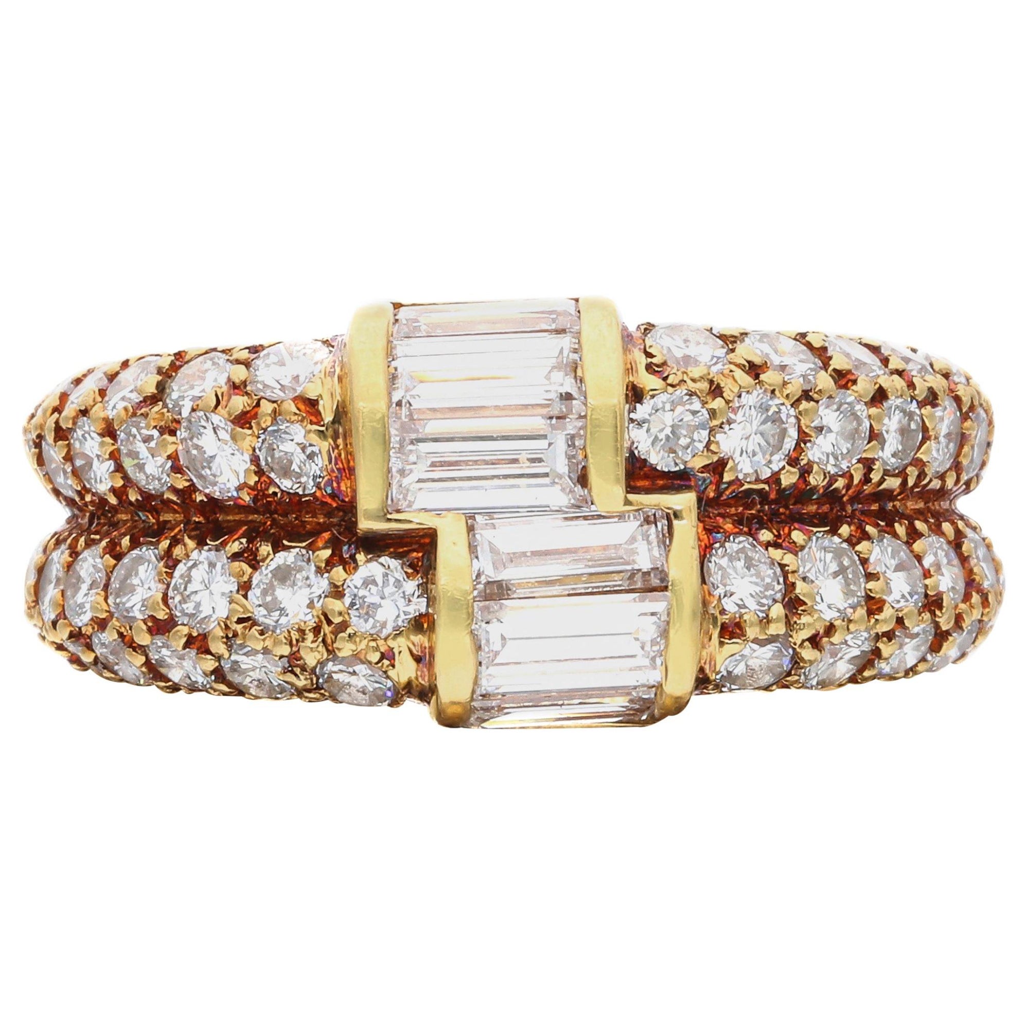 VAN CLEEF and ARPELS Gold and Enamel "Une Journee a Paris" Ring at 1stDibs