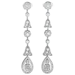 Graff Platinum 3.00 Ct Diamond Tulip Chandelier Earrings