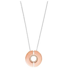 925 Sterling Silver Disk Pendant Featuring Natural Brown Diamonds
