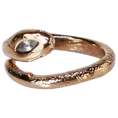 Aquamarine Emerald Gold Snake Ring Victorian Style Animal Jewelry J Dauphin