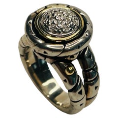 Anello con diamanti in oro 18 carati e argento John Atencio