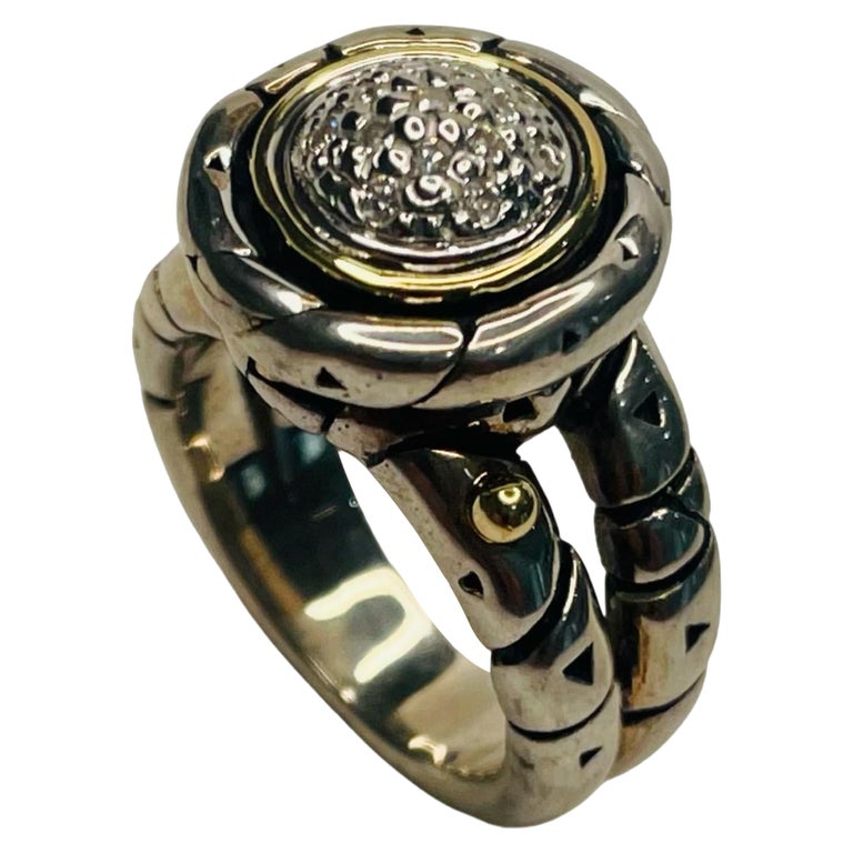 John Atencio 18KY Gold and Sterling Silver Diamond Ring For Sale at 1stDibs