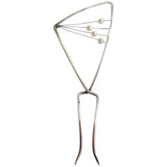 Jack Nutting Pearl Sterling Silver Hair Adornment Comb 7
