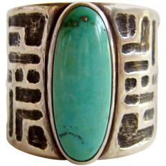 Jack Nutting Turquoise Sterling Silver Ring 
