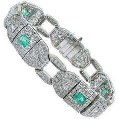 Emerald Diamond Gold Bracelet 9