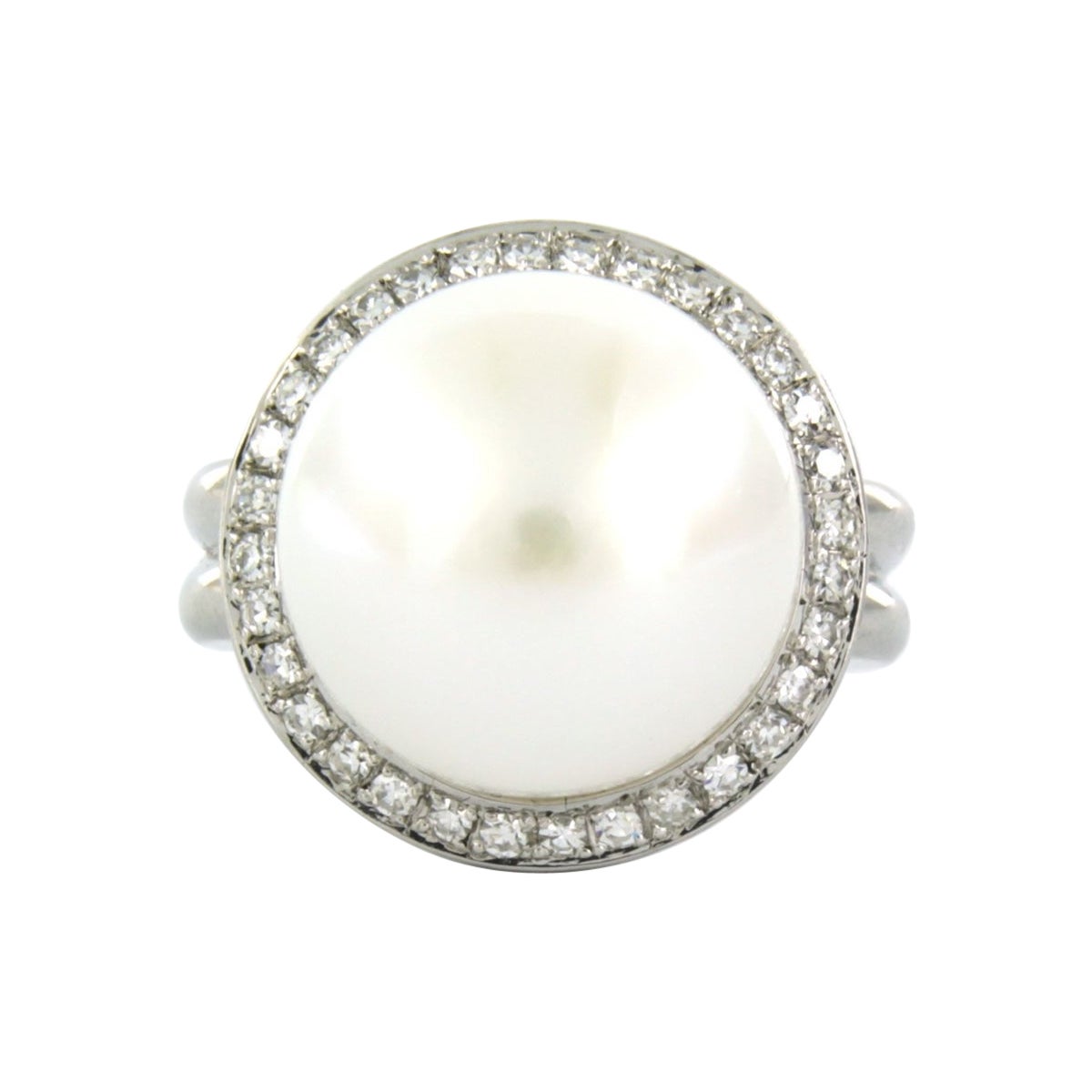Rene Boivin Twin Color Pearl Diamond Ring For Sale at 1stDibs