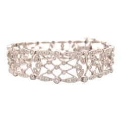 18K Diamond Open Weave Bracelet White Gold