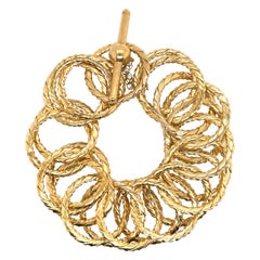 14 Karat Yellow Gold Large Multi Link Twist Bracelet 32.7 Grams Made in Italy