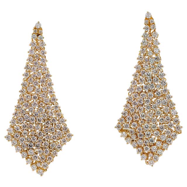 Impressive Turquoise Diamond Gold Clover Earrings For Sale (Free ...