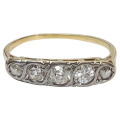 Antiker Ring aus 18 Karat Gelbgold und Platin mit 0,45 Karat Diamanten