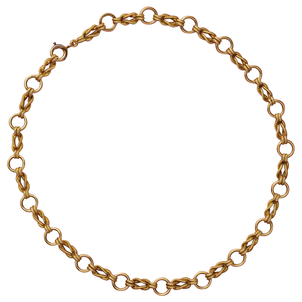 18 Karat Gold Hermès Paris Knoten-Halskette im Angebot