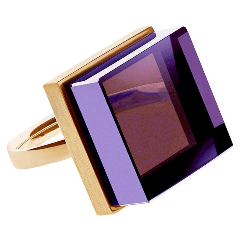 Featured in Vogue Eighteen Karat Rose Gold Men Ring with Amethyst