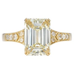 Handcrafted Maria Emerald Cut Diamond Ring by Single Stone For Sale at ...