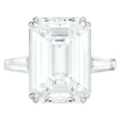 GIA Certified 15 Carat Emerald Cut Flawless Diamond Ring Flawless Clarity