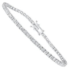 Bracciale tennis con diamanti rotondi in oro bianco 14K da 2 carati