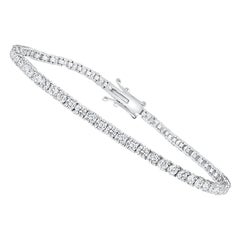 Bracelet tennis en or blanc 14 carats avec diamants ronds de 3 carats