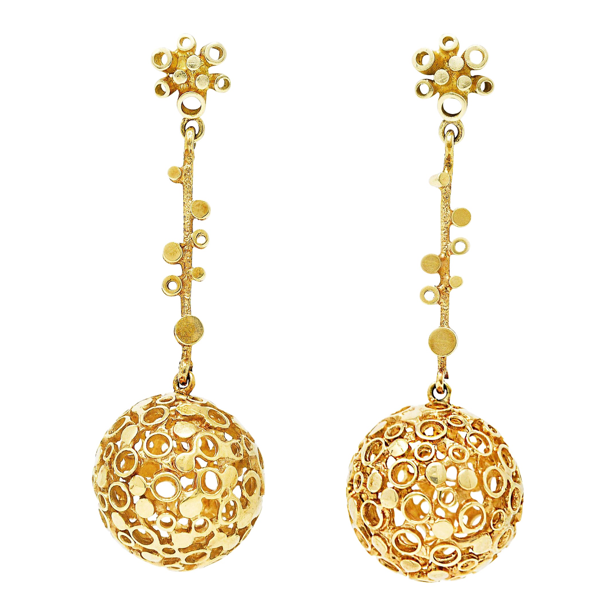 Lilly Fitzgerald Handcarved Opal Sphere Diamond Gold Drop Earrings at 1stDibs lilly fitzgerald
