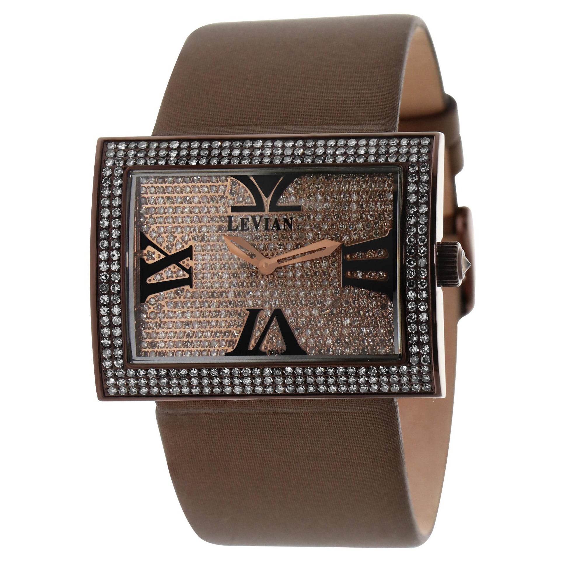 Le Vian Rectangle Ladies' Wristwatch featuring of Chocolate Diamonds For Sale
