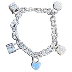 Tiffany & Co. Sterling Silver Heart Tag Lock & Bag Charm Bracelet Tiffany & Co.