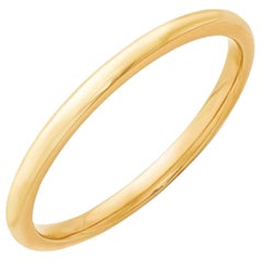 14 Karat Yellow Gold Half Round Classic Wedding Band Solid Ring